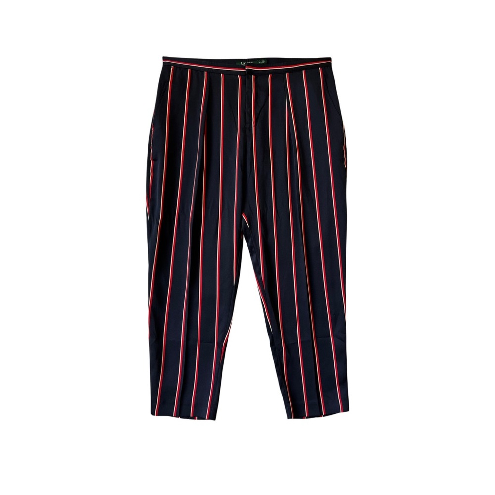 Lauren Ralph Lauren Striped Satin Tapered Pants